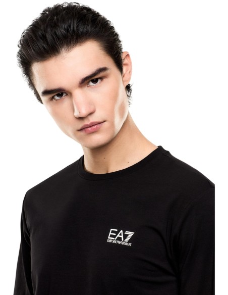EA7 t-shirt homme noir manches longues | ChoixMode
