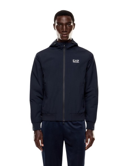 EA7 blouson homme bleu à capuche | ChoixMode