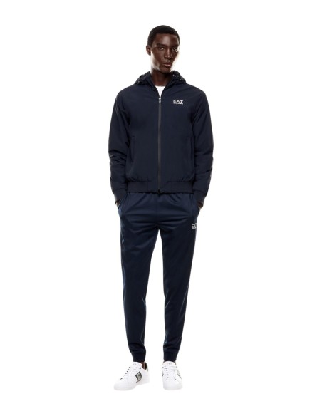 EA7 blouson homme bleu à capuche | ChoixMode