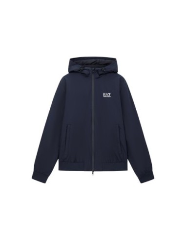 EA7 blouson homme bleu à capuche | ChoixMode