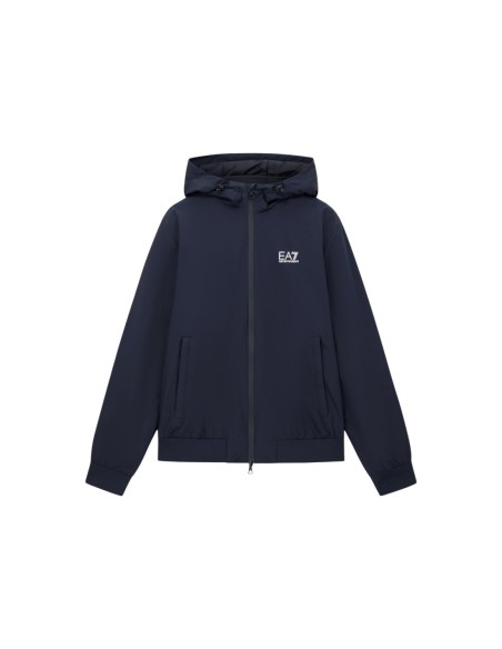 EA7 blouson homme bleu à capuche | ChoixMode