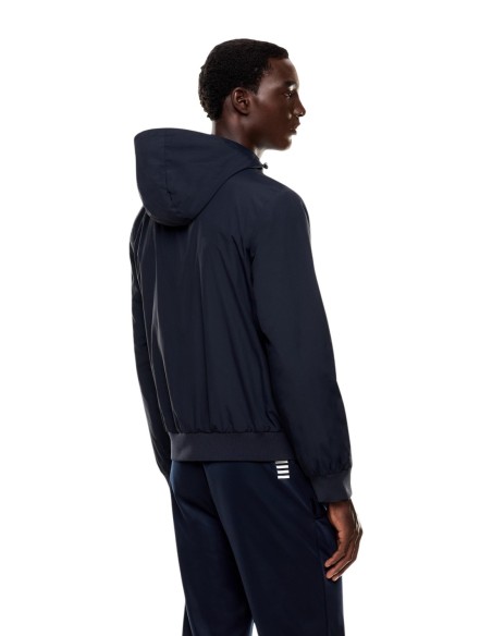 EA7 blouson homme bleu à capuche | ChoixMode