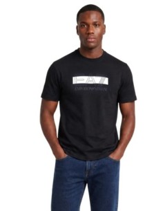 EA7 t-shirt homme noir imprimé coton | ChoixMode