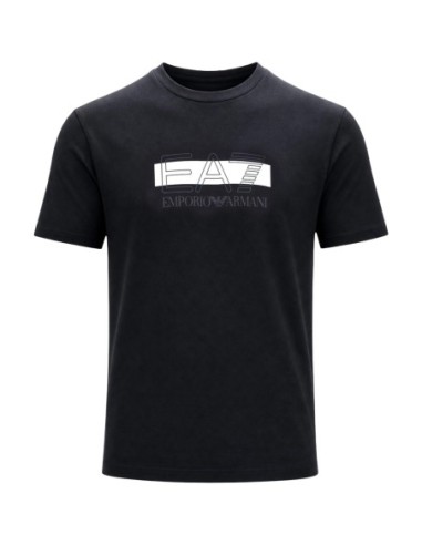 EA7 t-shirt homme noir imprimé coton | ChoixMode
