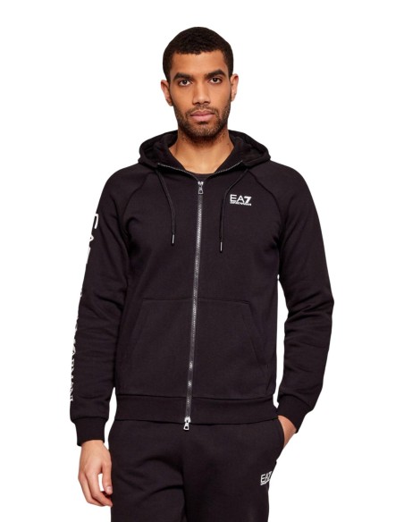 EA7 sweat à capuche homme noir coton | ChoixMode