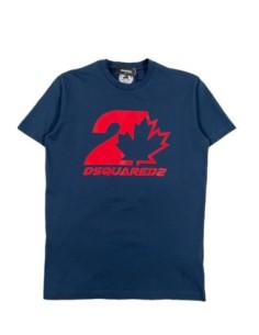 Dsquared2 t-shirt homme bleu imprimé coton | ChoixMode
