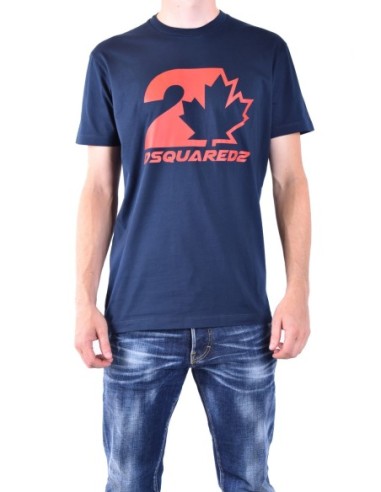 Dsquared2 t-shirt homme bleu imprimé coton | ChoixMode