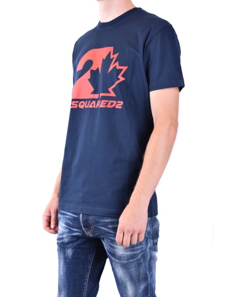 Dsquared2 t-shirt homme bleu imprimé coton | ChoixMode