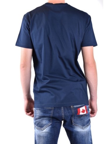 Dsquared2 t-shirt homme bleu imprimé coton | ChoixMode