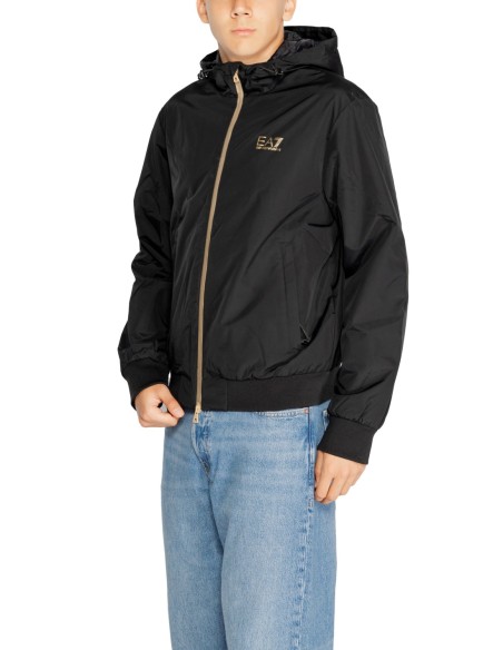 EA7 veste homme noire zippée à capuche | ChoixMode