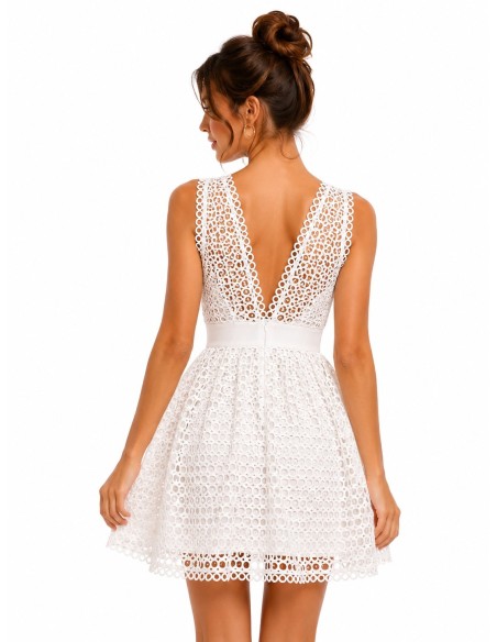 Guess robe femme blanche col V profond | ChoixMode