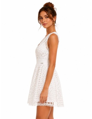 Guess robe femme blanche col V profond | ChoixMode