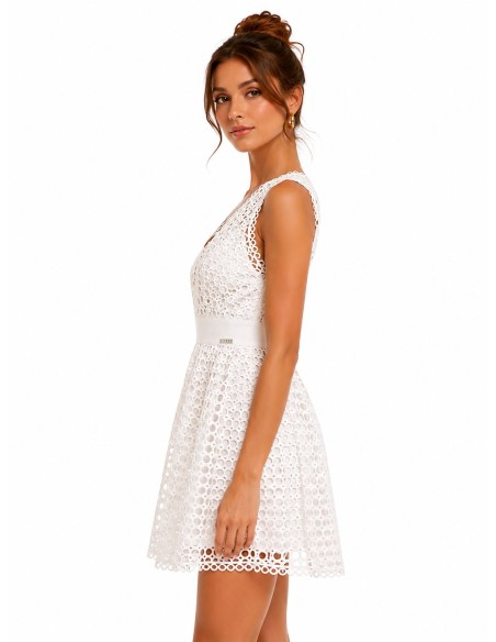 Guess robe femme blanche col V profond | ChoixMode