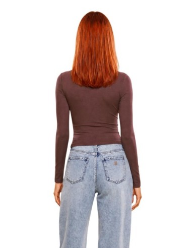 Guess Active t-shirt femme marron manches longues | ChoixMode