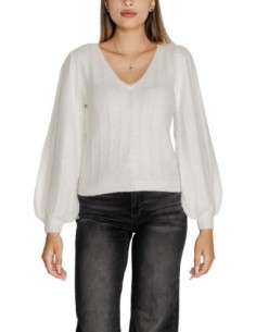 Guess pull femme blanc col V doux | ChoixMode