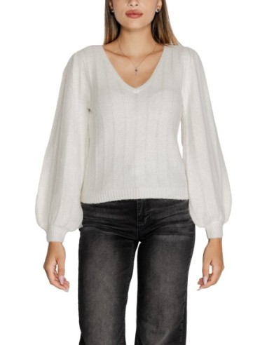 Guess pull femme blanc col V doux | ChoixMode