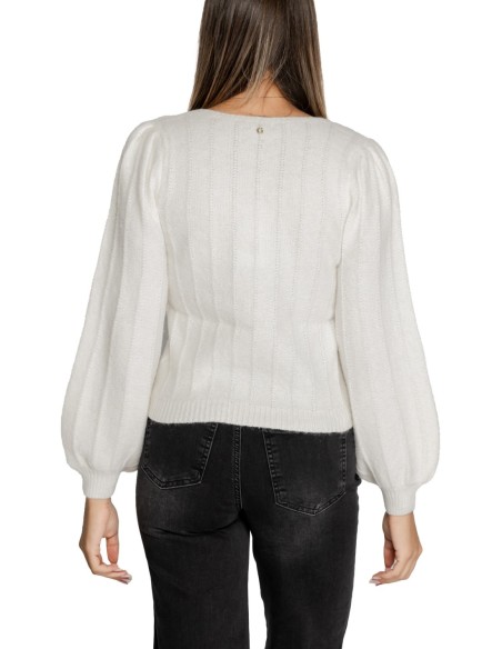 Guess pull femme blanc col V doux | ChoixMode