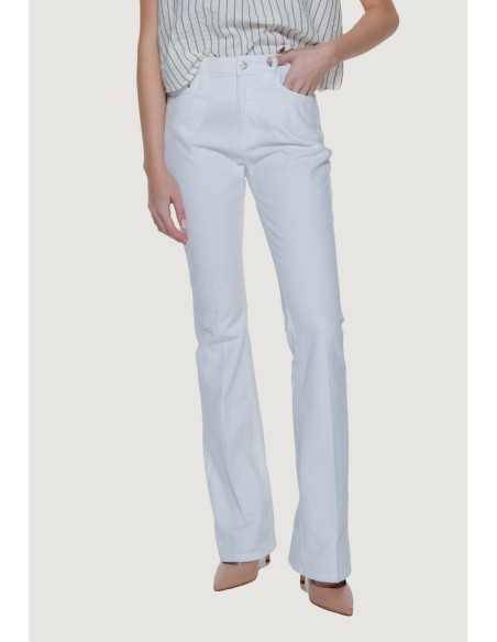 Guess pantalon femme blanc coton stretch | ChoixMode
