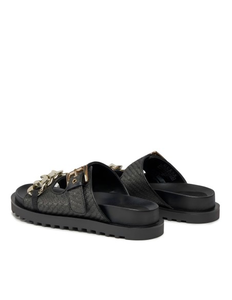 Guess sandales femme noires plates | ChoixMode
