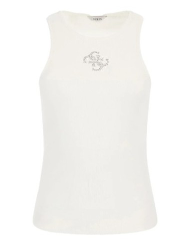 Guess débardeur femme blanc col carré | ChoixMode