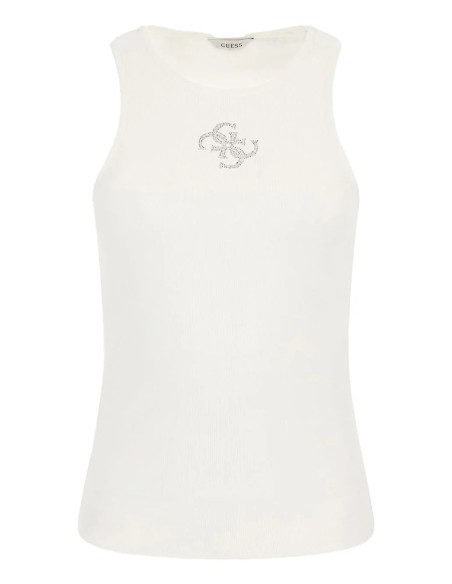 Guess débardeur femme blanc col carré | ChoixMode