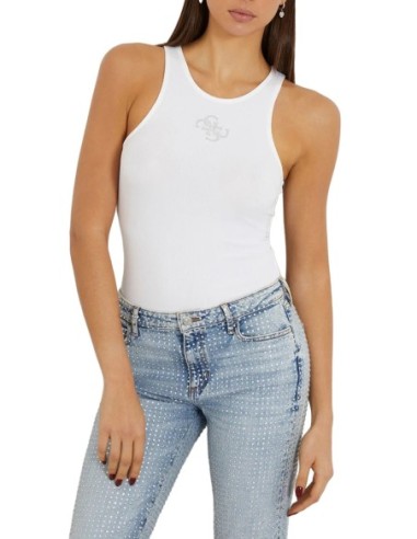 Guess débardeur femme blanc col carré | ChoixMode