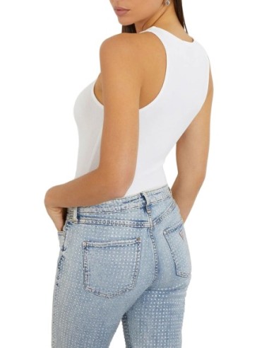 Guess débardeur femme blanc col carré | ChoixMode