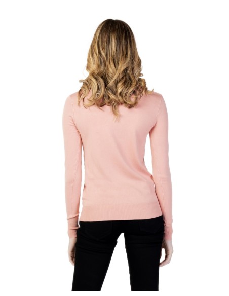 Guess pull femme rose imprimé col V | ChoixMode