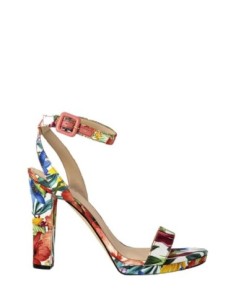 Guess sandales compensées femme blanches florales | ChoixMode
