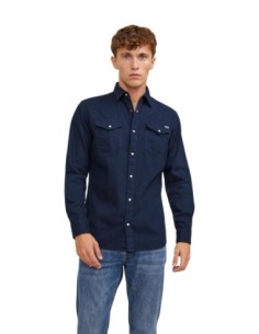 Jack & Jones chemise homme bleue coton | ChoixMode