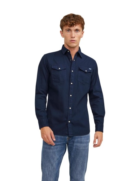 Jack & Jones chemise homme bleue coton | ChoixMode