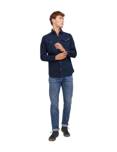Jack & Jones chemise homme bleue coton | ChoixMode