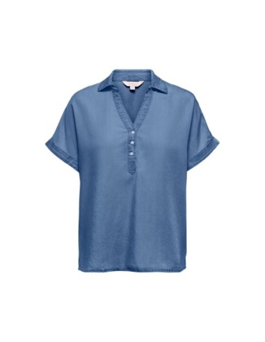 Only blouse femme bleue lyocell | ChoixMode