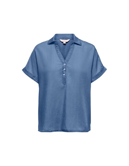 Only blouse femme bleue lyocell | ChoixMode