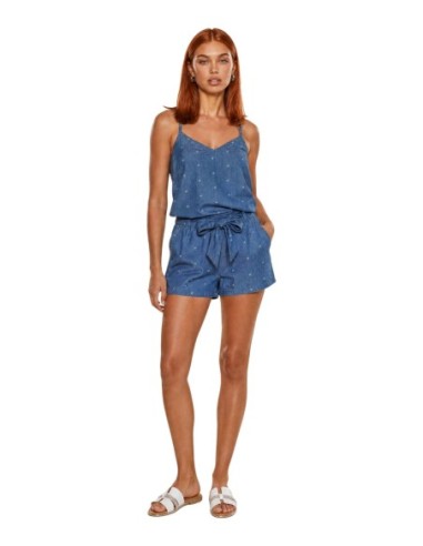 Only débardeur femme bleu col V coton | ChoixMode