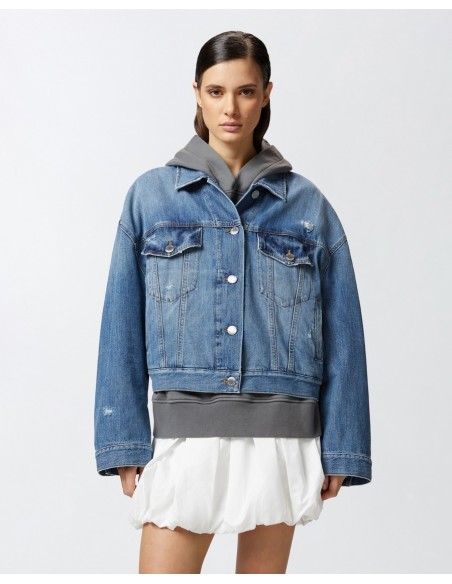 Pinko veste femme bleu azur coton | ChoixMode