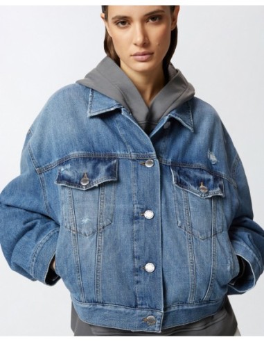 Pinko veste femme bleu azur coton | ChoixMode
