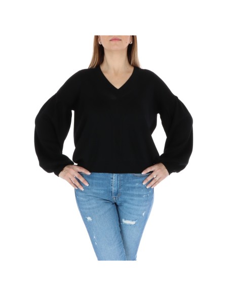 Pinko pull femme noir col V laine | ChoixMode