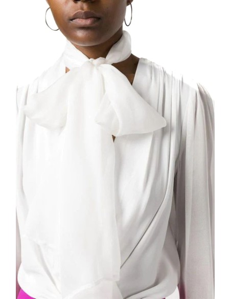 Pinko body blouse femme blanc col V | ChoixMode