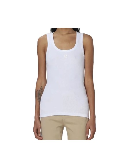 Pinko débardeur femme blanc coton stretch | ChoixMode
