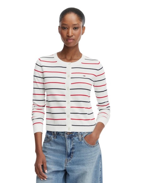 Tommy Hilfiger Jeans pull femme blanc rayé | Choixmode