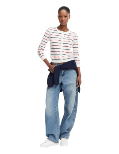 Tommy Hilfiger Jeans pull femme blanc rayé | Choixmode