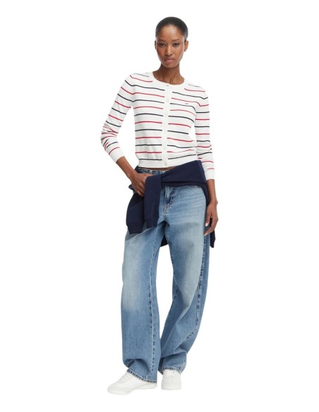 Tommy Hilfiger Jeans pull femme blanc rayé | Choixmode