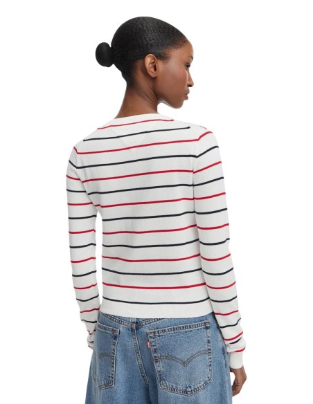Tommy Hilfiger Jeans pull femme blanc rayé | Choixmode