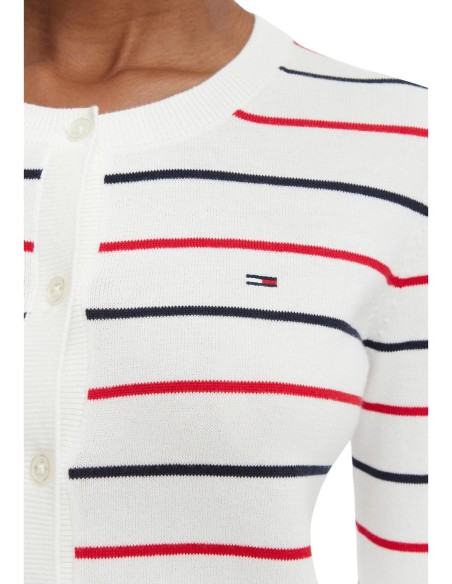 Tommy Hilfiger Jeans pull femme blanc rayé | Choixmode