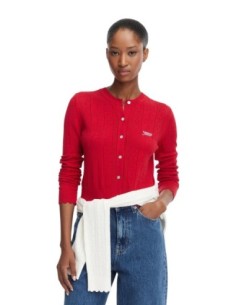 Tommy Hilfiger Jeans pull femme rouge boutons | Choixmode