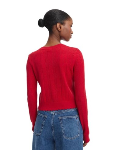 Tommy Hilfiger Jeans pull femme rouge boutons | Choixmode