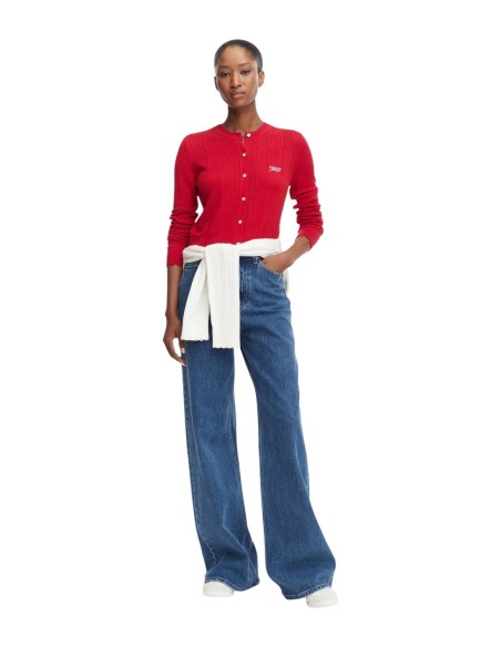 Tommy Hilfiger Jeans pull femme rouge boutons | Choixmode