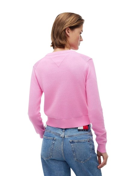 Tommy Hilfiger Jeans pull femme rose coton | Choixmode