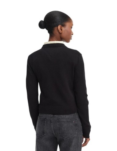 Tommy Hilfiger Jeans pull femme noir coton | Choixmode